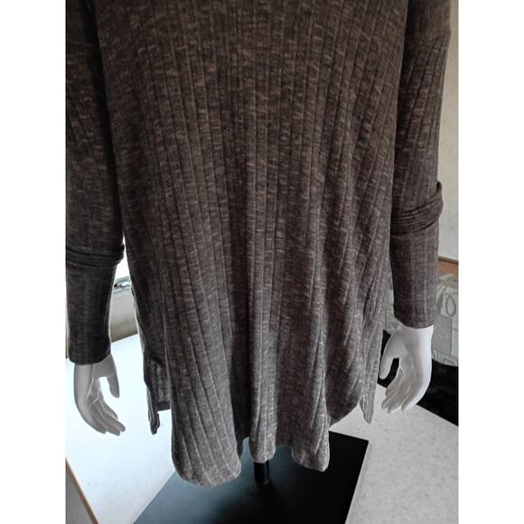 AMERICAN EAGLE Soft Knit Waterfall Cardigan Brown Taupe Longline Layering Small - Picture 10 of 10